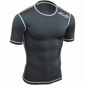 Sub Sports Dual All Seasons Short Sleeve Junior Compression Top - Black Standard Body Fit Ultra Soft Finish
