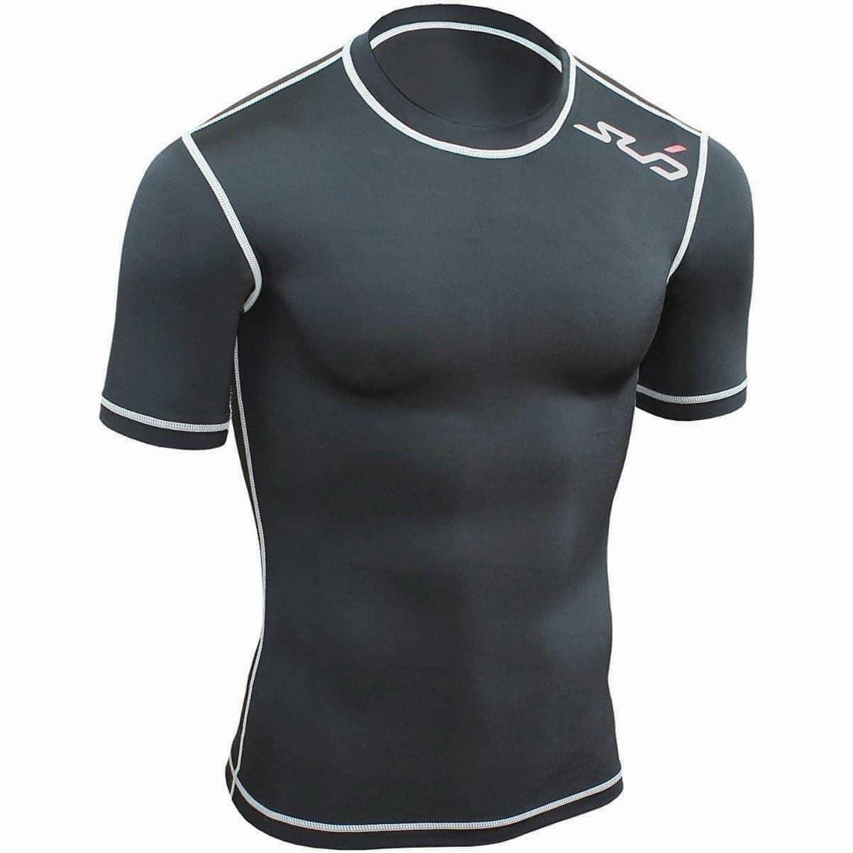 Roomy Comfort Friction Free Inner Lining Sub Sports Dual All Seasons Short Sleeve Junior Compression Top - Black