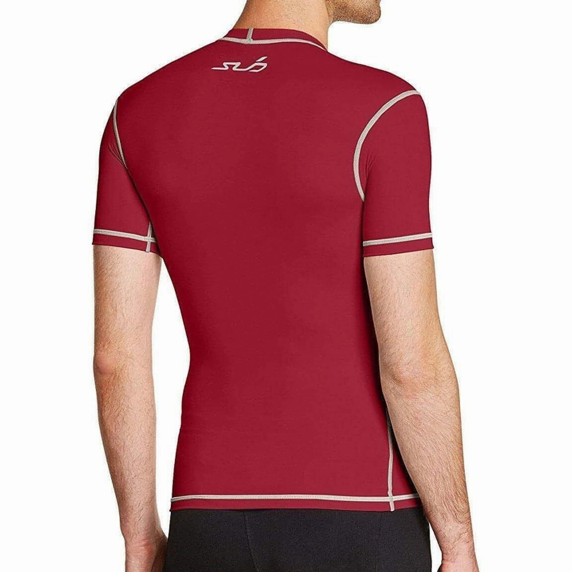 Sub Sports Dual Compression Baselayer Mens Short Sleeve Top - Red Classic Cut