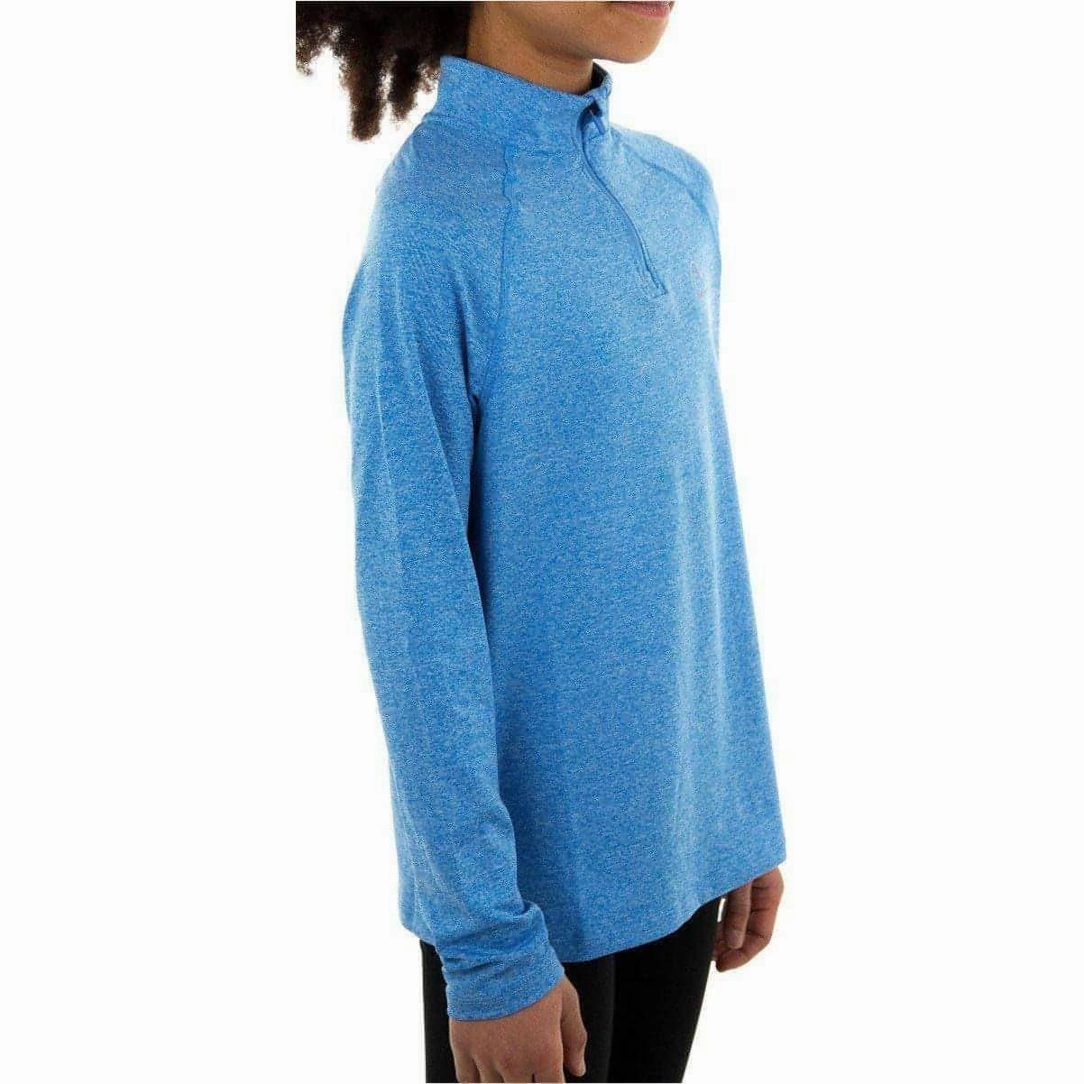 More Mile Train To Run Half Zip Junior Running Top - Blue Bright Hue colorful