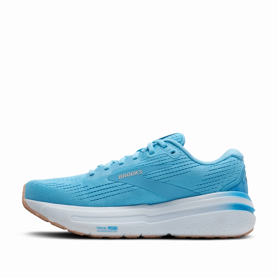 Brooks Women's Ghost Max 2 Running Shoes in Baltic Sea/Bonnie Blue/Peach SS25 Stride Enhancer coastal - climate shoes