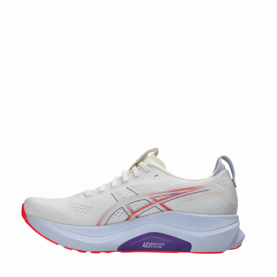 ASICS Women's GEL-KAYANO 32 TOKYO Collection Running Shoes in Cream/Edo Purple AW25 Torsional Stability Frame
