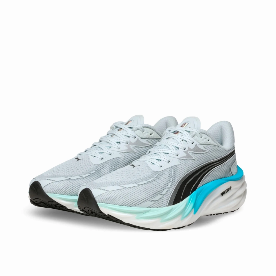 PUMA Men's Velocity NITRO 4 Running Shoes in Sea Glass/Speed Blue AW25 marathoning