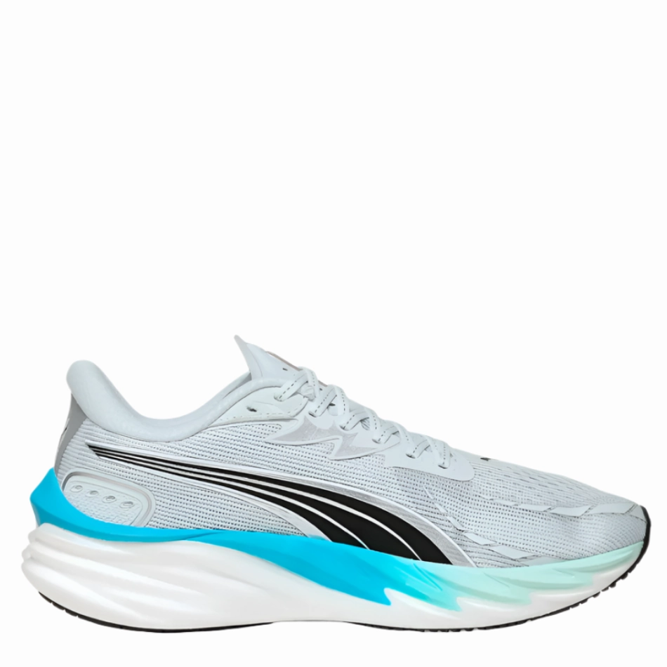 Full Stability Self Adjusting Lacing PUMA Men's Velocity NITRO 4 Running Shoes in Sea Glass/Speed Blue AW25