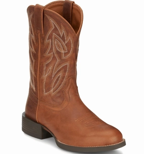 Men's Rendon Brown Western Boots - Ee Width In Cognac rubber Seamless Comfort Active Nomad