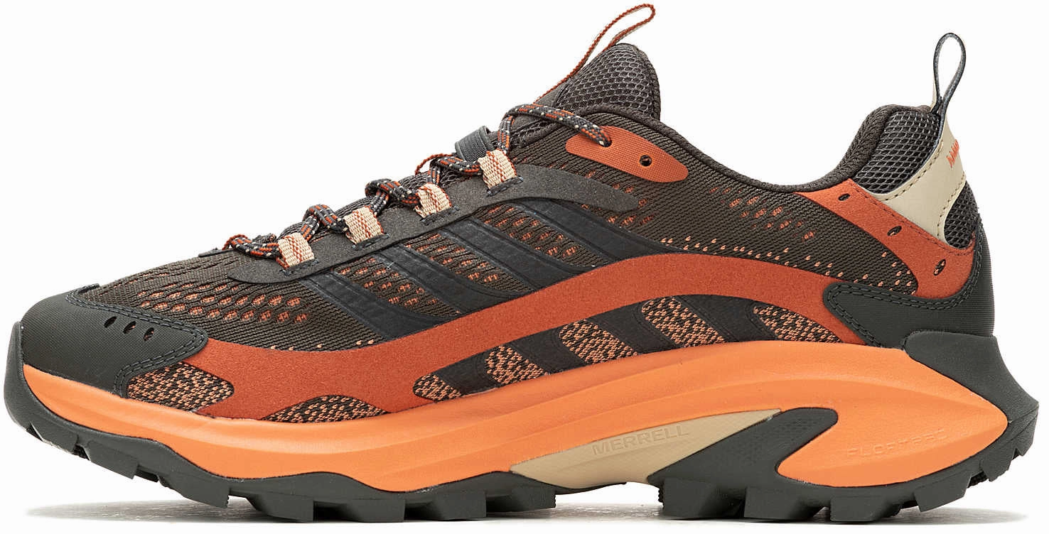 Merrell Moab Speed 2 WIDE FIT Mens Walking Shoes - Grey Outdoor Adventure Boots Anti-Puncture Sole