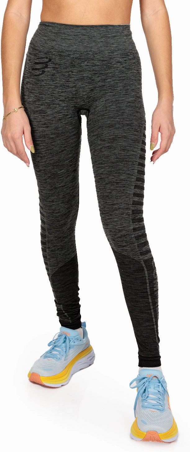 Compressport Winter Womens Long Running Tights - Black Fade Resistant For Kids