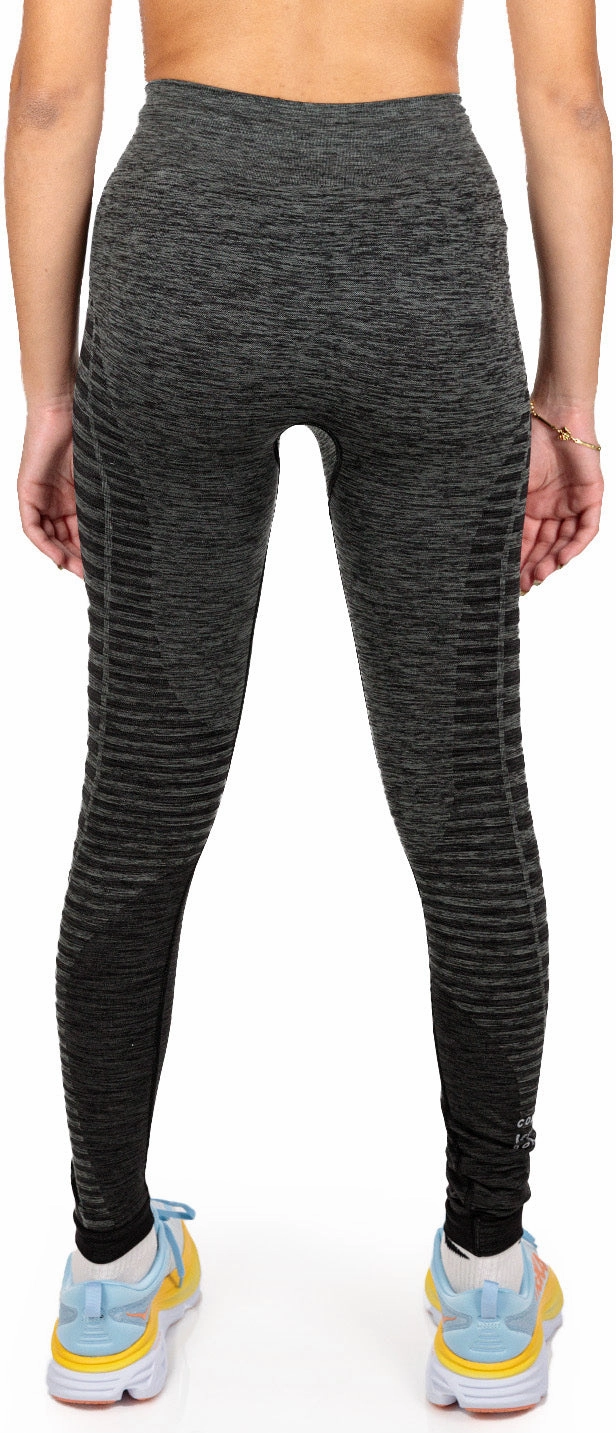 Compressport Winter Womens Long Running Tights - Black Seamless Design Fitness Training