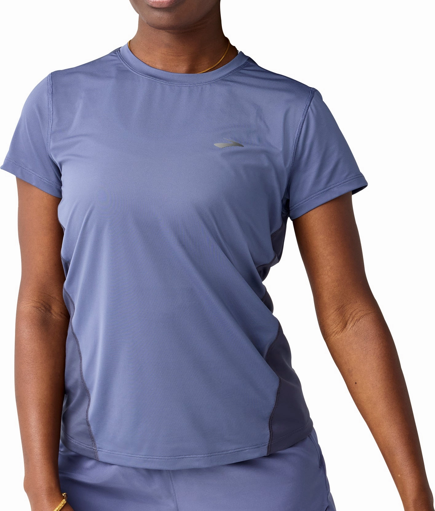 Business Meeting Brooks Sprint Free 3.0 Short Sleeve Womens Running Top - Blue