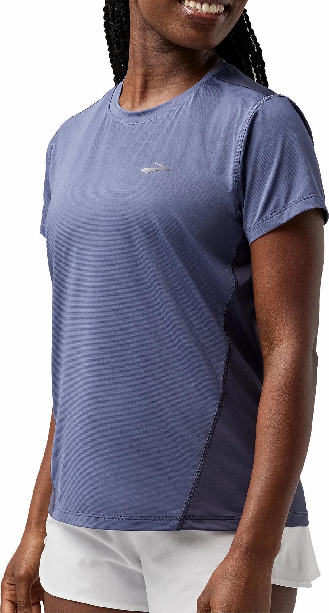 Brooks Sprint Free 3.0 Short Sleeve Womens Running Top - Blue Subtle Logo Placement Fresh and Cool