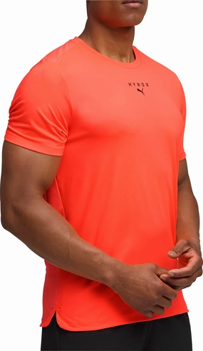 Subtle Embroidery Puma X HYROX Cloudspun ThermoAdapt Short Sleeve Mens Running Top - Red