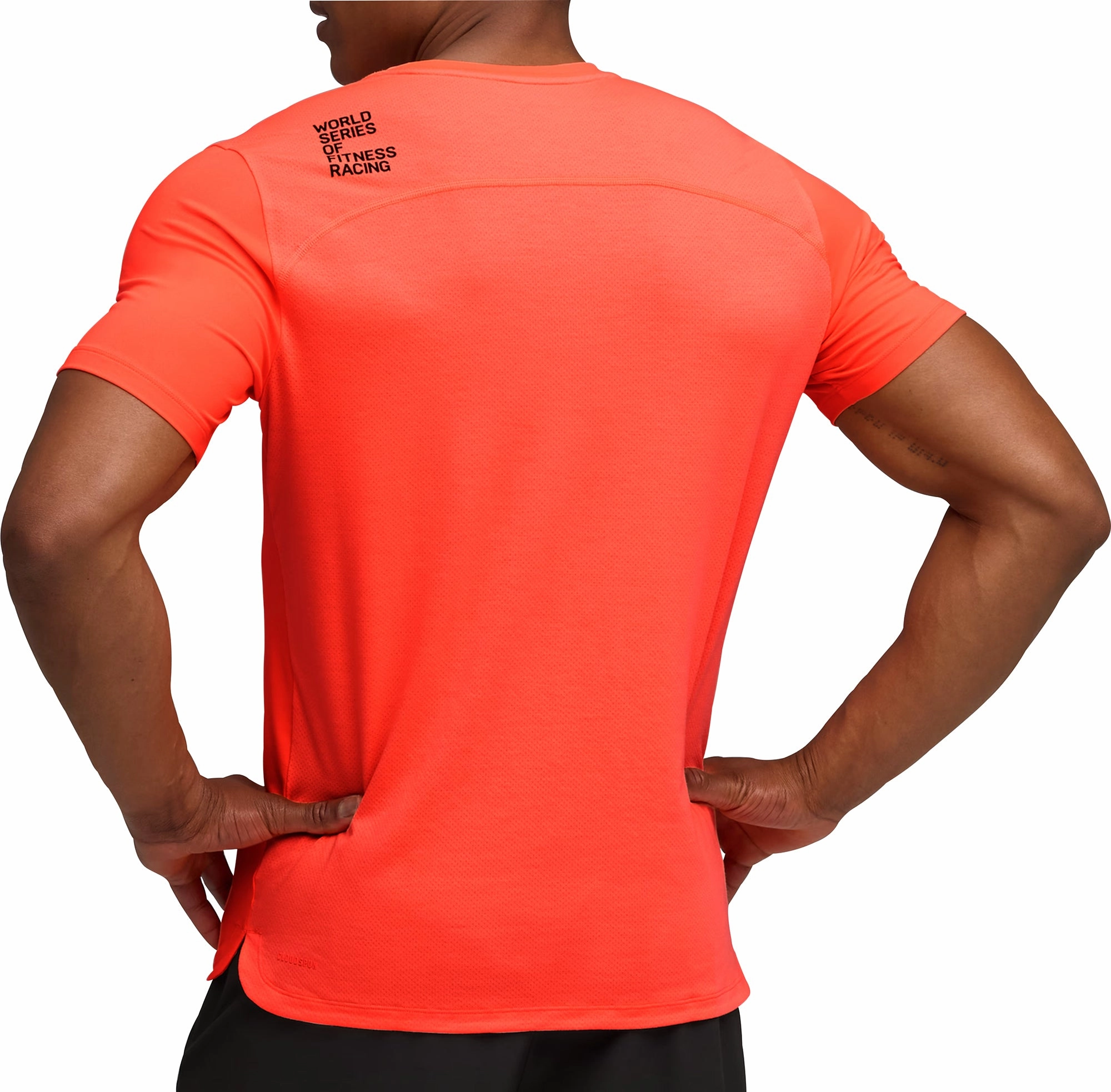 DoubleStitchedHem Puma X HYROX Cloudspun ThermoAdapt Short Sleeve Mens Running Top - Red