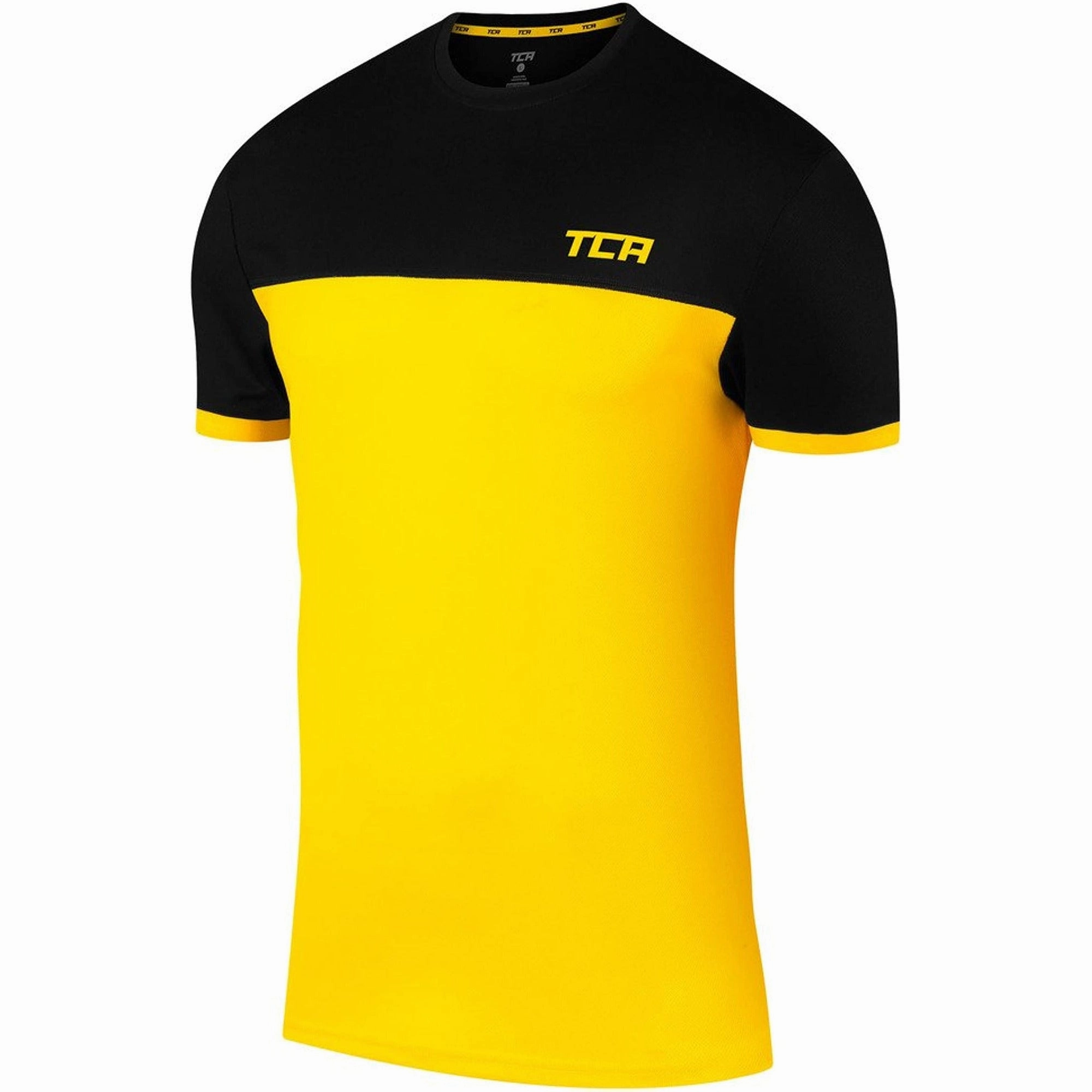 TCA Aeron Short Sleeve Junior Running Top - Yellow cyber monday