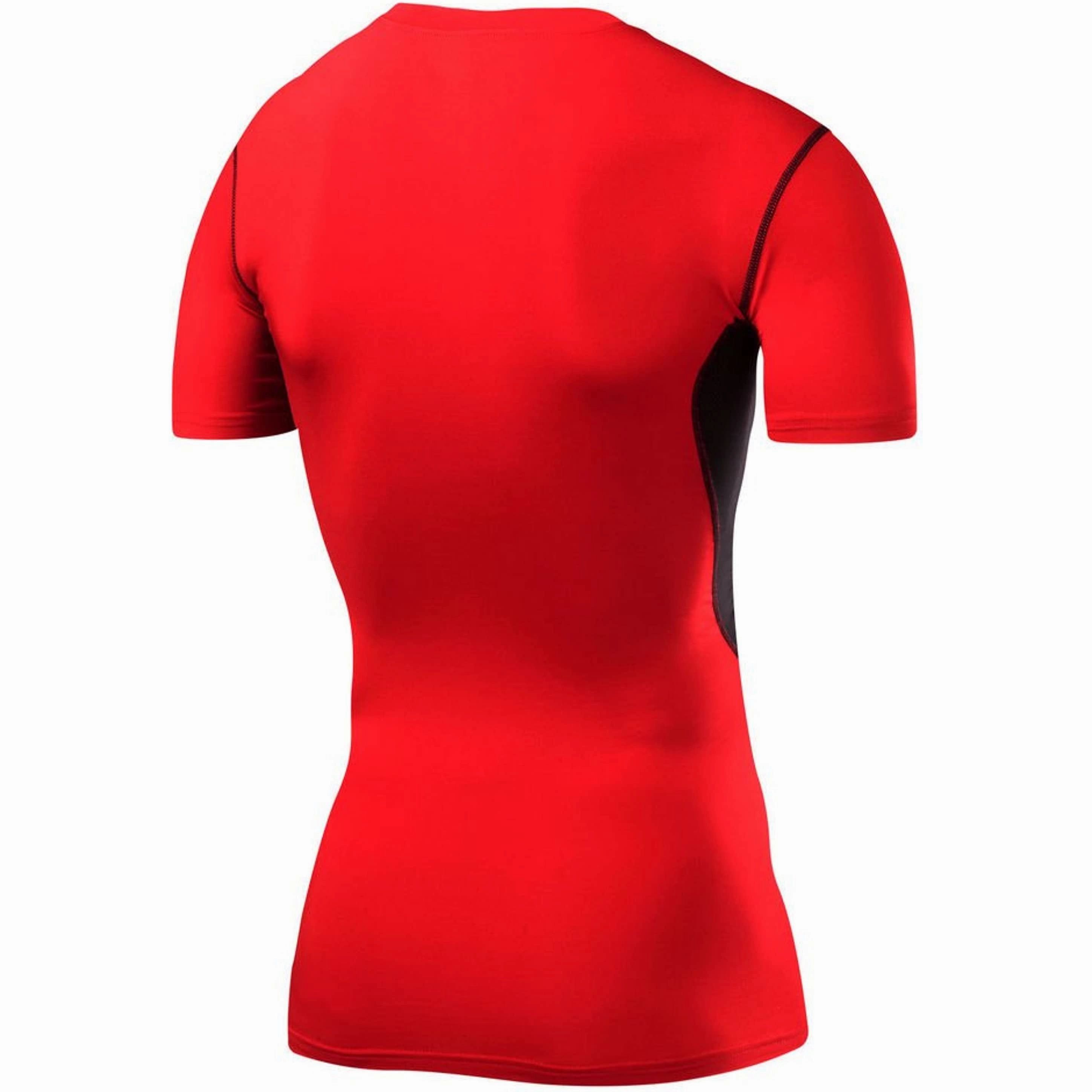 TCA HyperFusion Short Sleeve Mens Compression Top - Red High Density Knit