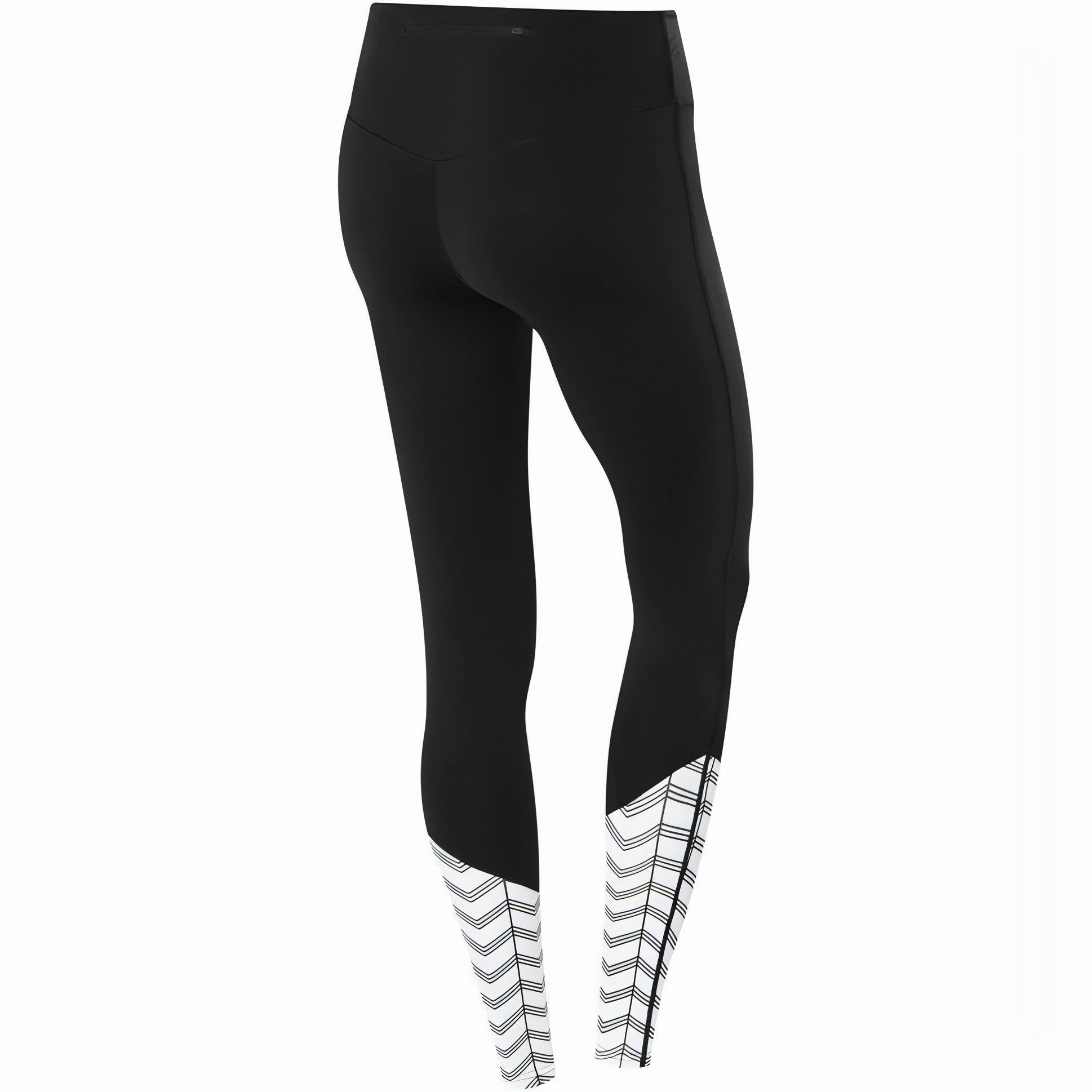 TCA Impulse Printed Womens Long Running Tights - Black Effortless Wear Fit