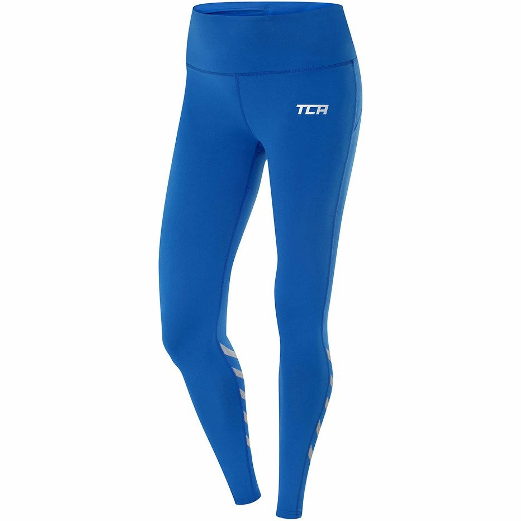 Modern Street TCA Laser Tech Reflective Womens Long Running Tights - Blue