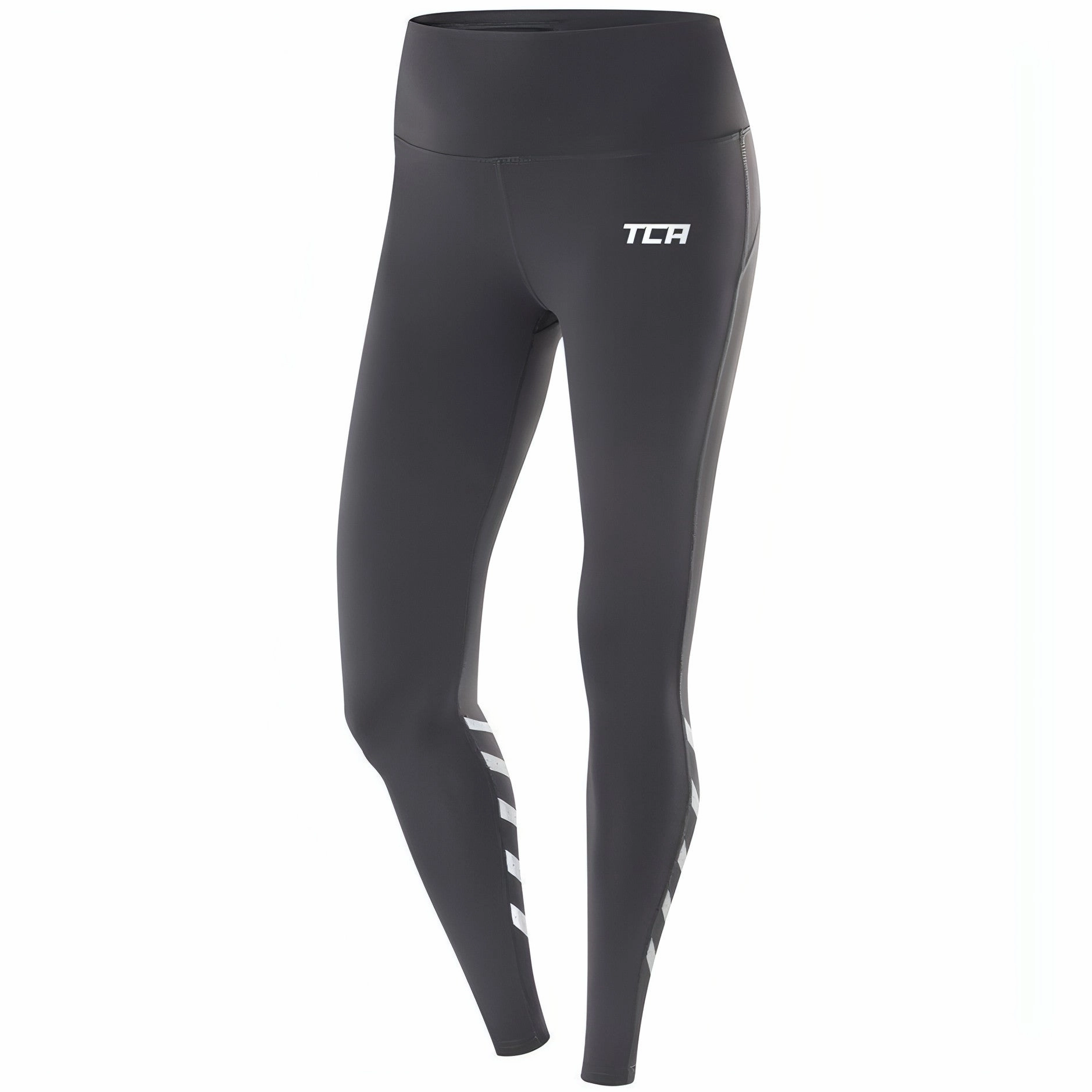 TCA Laser Tech Reflective Womens Long Running Tights - Grey UV Protective Petite Size Camping Gear
