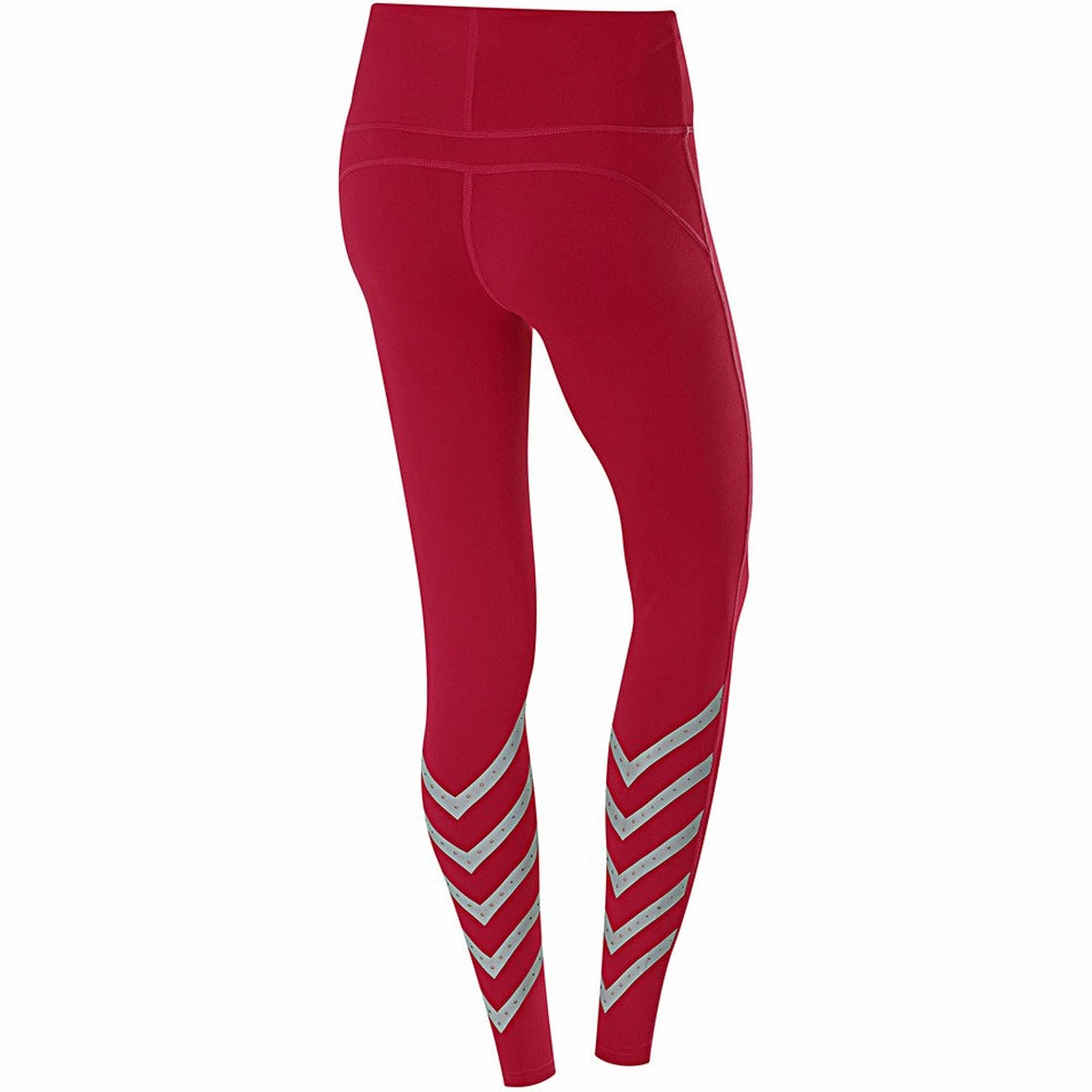 TCA Laser Tech Reflective Womens Long Running Tights - Pink Shape Enhancing