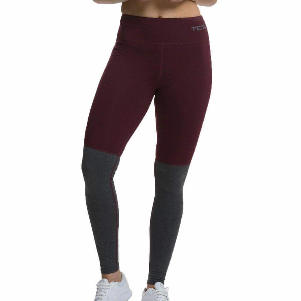 Effortless Style Running Outfit TCA Nova High Waist Womens Long Running Tights - Red
