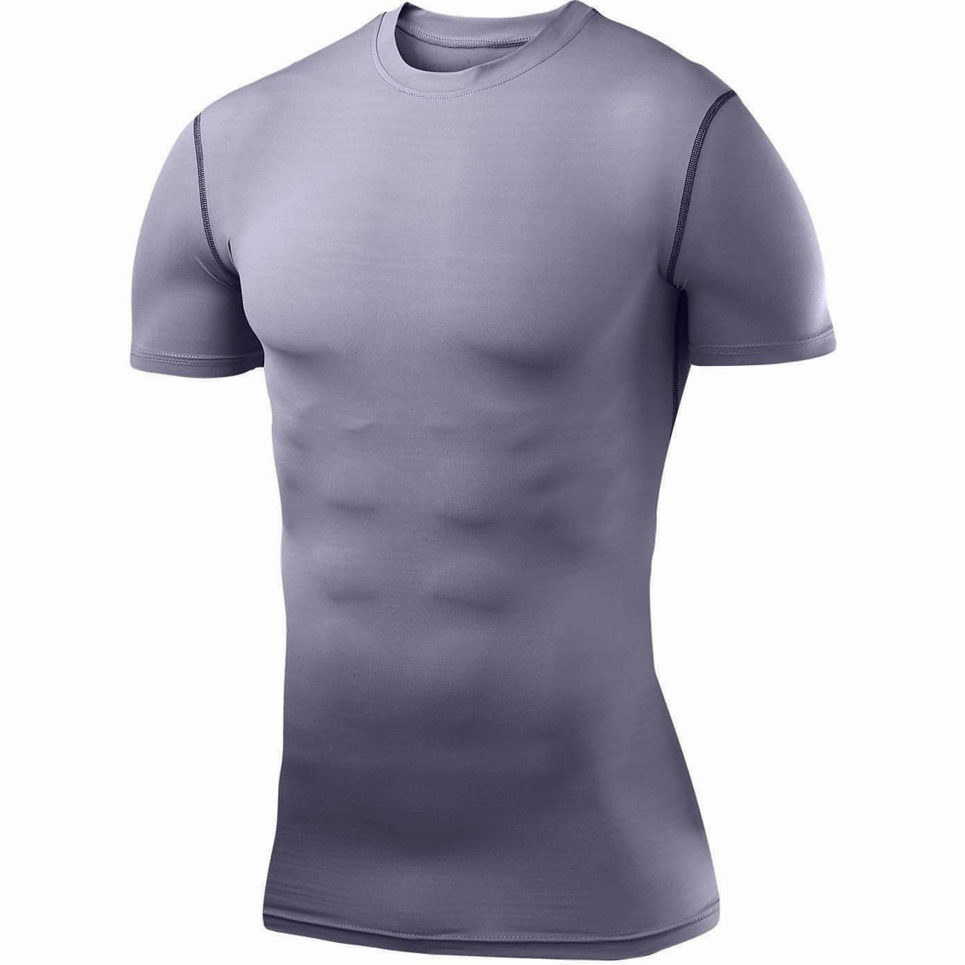 Abrasion Resistant Fabric easygoing look TCA PowerLayer Compression Junior Short Sleeve Running Top - Grey