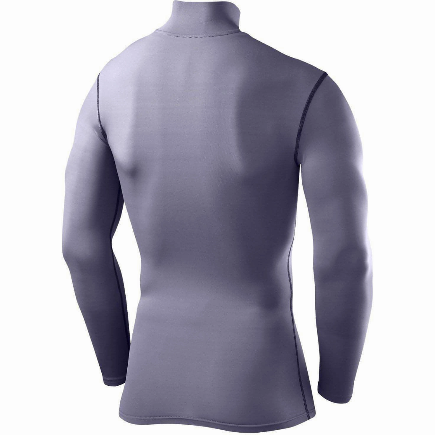Spring - wear TCA PowerLayer Long Sleeve Mock Mens Compression Top - Grey