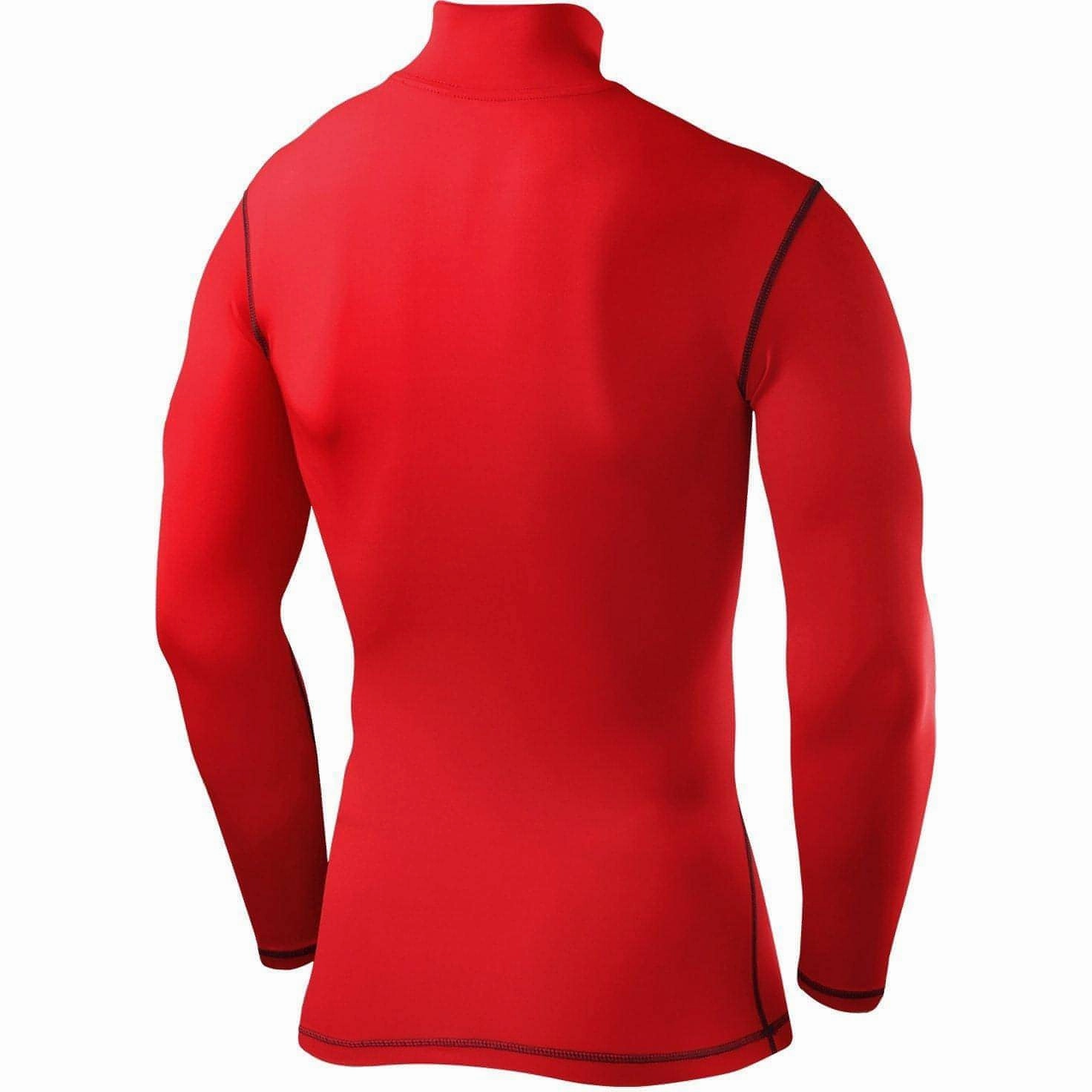TCA PowerLayer Long Sleeve Mock Mens Compression Top - Red Budget - friendly