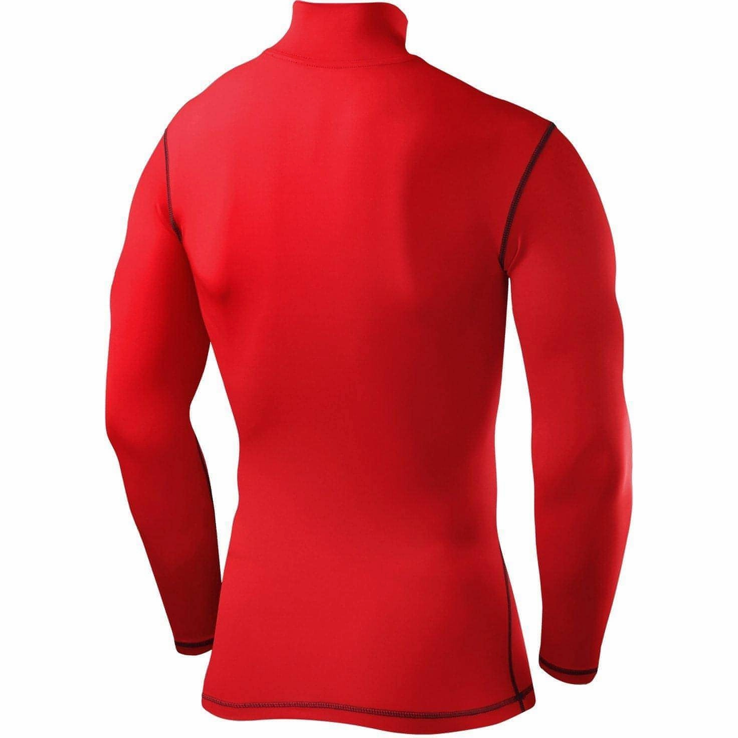 TCA PowerLayer Long Sleeve Mock Mens Compression Top - Red Living room