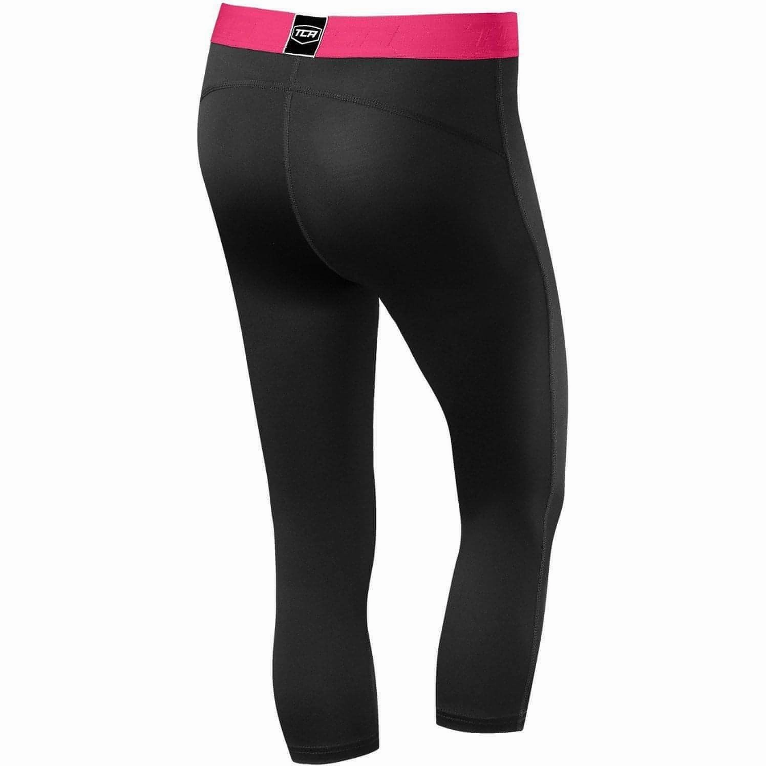 Balanced Fit Active Style TCA Pro Performance Endurance Womens 3/4 Capri Running Tights - Black