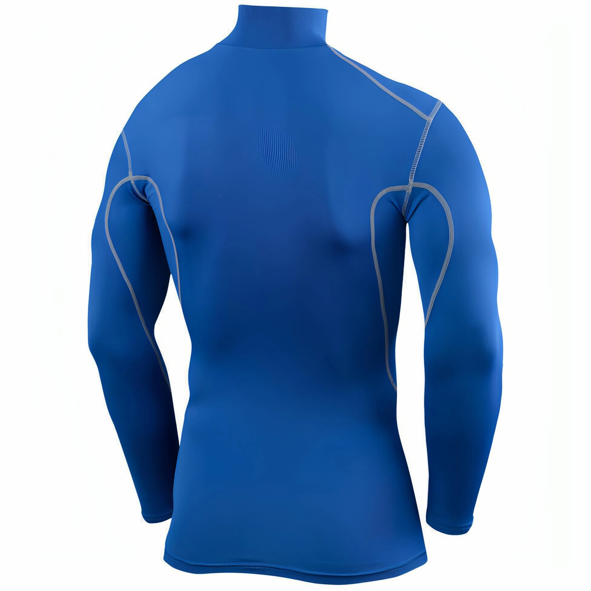 TCA Pro Performance Long Sleeve Mock Mens Compression Top - Blue Multicolored