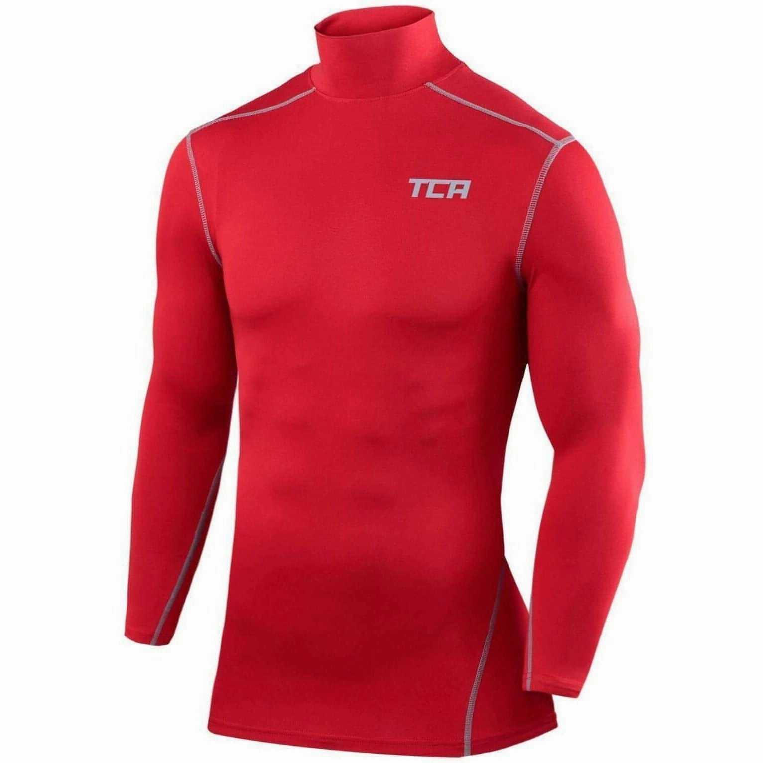 Formal Charm TCA Pro Performance Long Sleeve Mock Mens Compression Top - Red