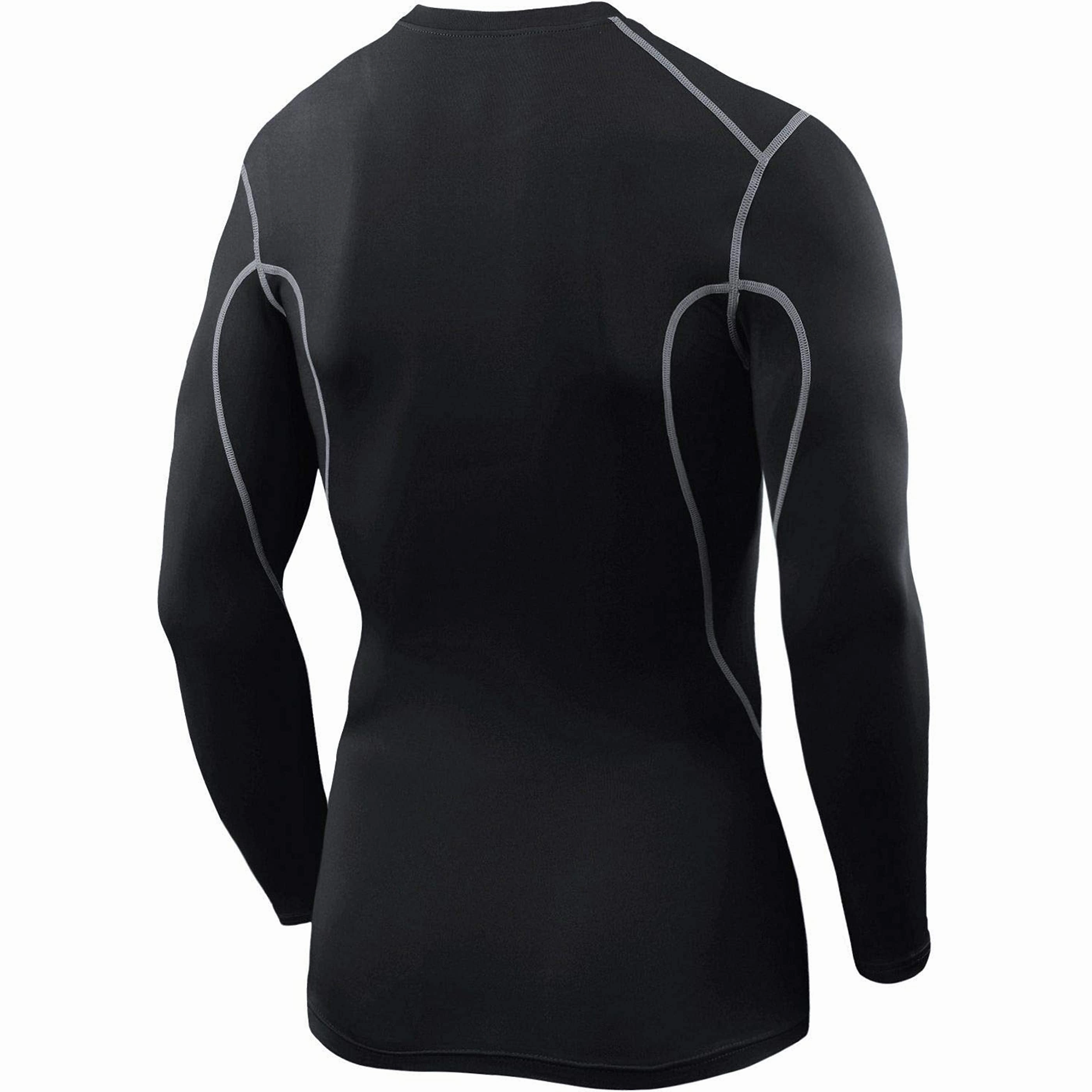 TCA Pro Performance Mens Long Sleeve Compression Top - Black Bathrobe