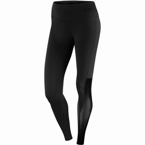 Eco Friendly Blend High-Stretch Comfort TCA Pro Performance MeshLuxe Womens Long Running Tights - Black