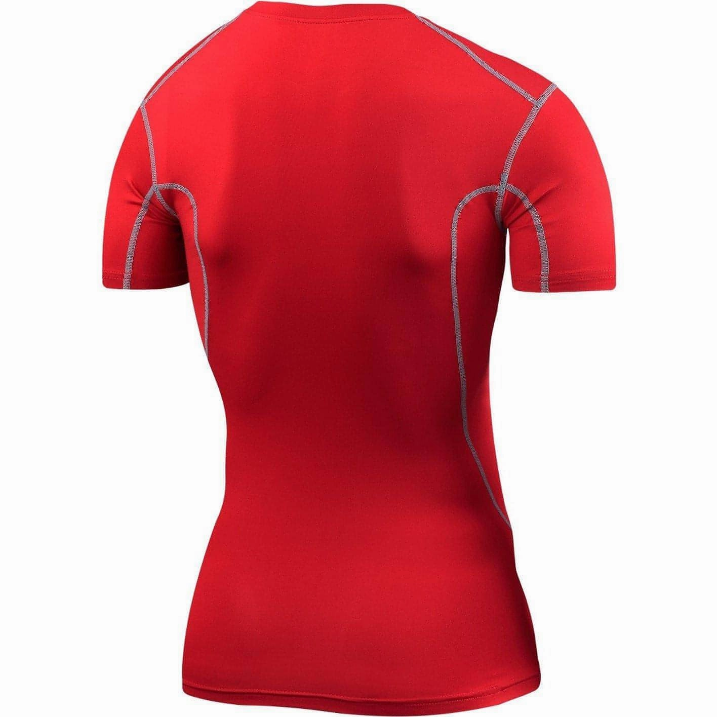 TCA Pro Performance Short Sleeve Mens Compression Top - Red Trendy Comfort Wear