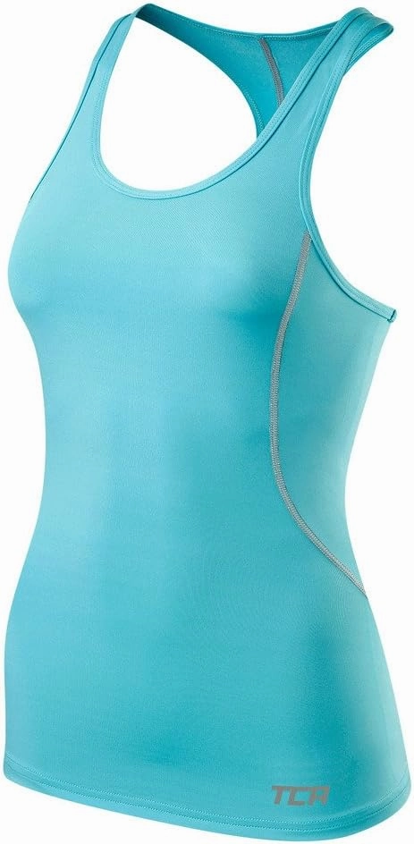 Anti Static Lining Feature TCA Pro Performance Womens Running Vest Tank Top - Blue