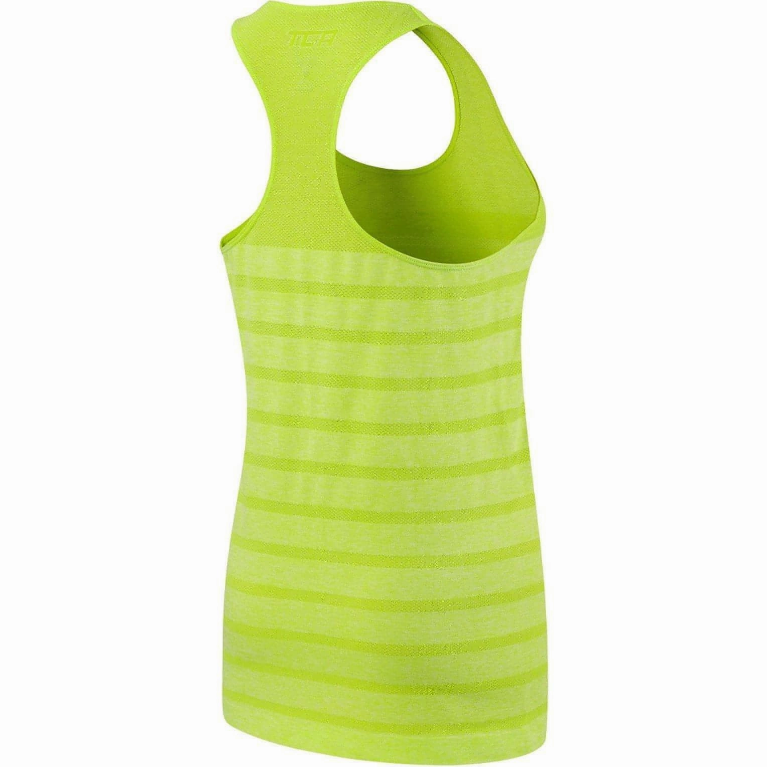 Low Profile Logo Embossing TCA QuickDry SuperKnit Womens Running Vest Tank Top - Green