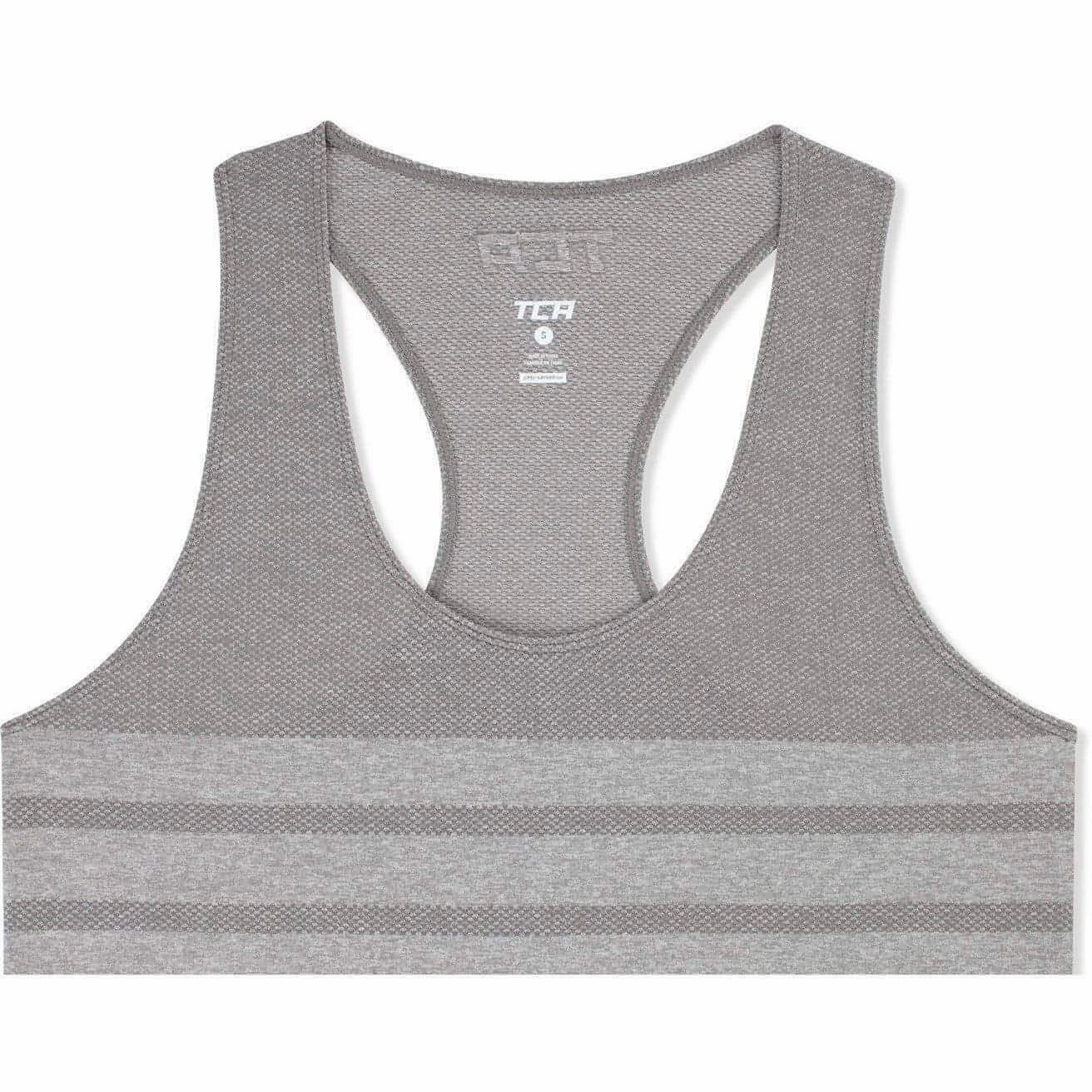 TCA QuickDry SuperKnit Womens Running Vest Tank Top - Grey Adjustable Side Straps Trendy