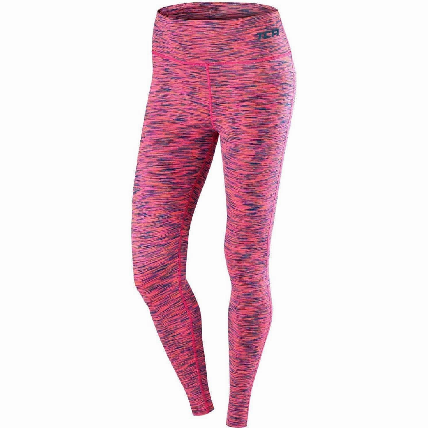 Gym Comfort For Teens Stretch Fit TCA SpaceKnit Premium Womens Long Running Tights - Pink