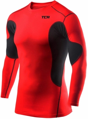 TCA SuperThermal Junior Long Sleeve Compression Top - Red Lightweight Yarn Composition Sophisticated