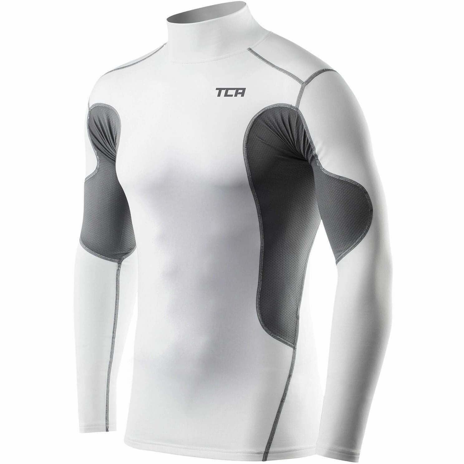 Reader TCA SuperThermal Long Sleeve Mock Junior Compression Top - White