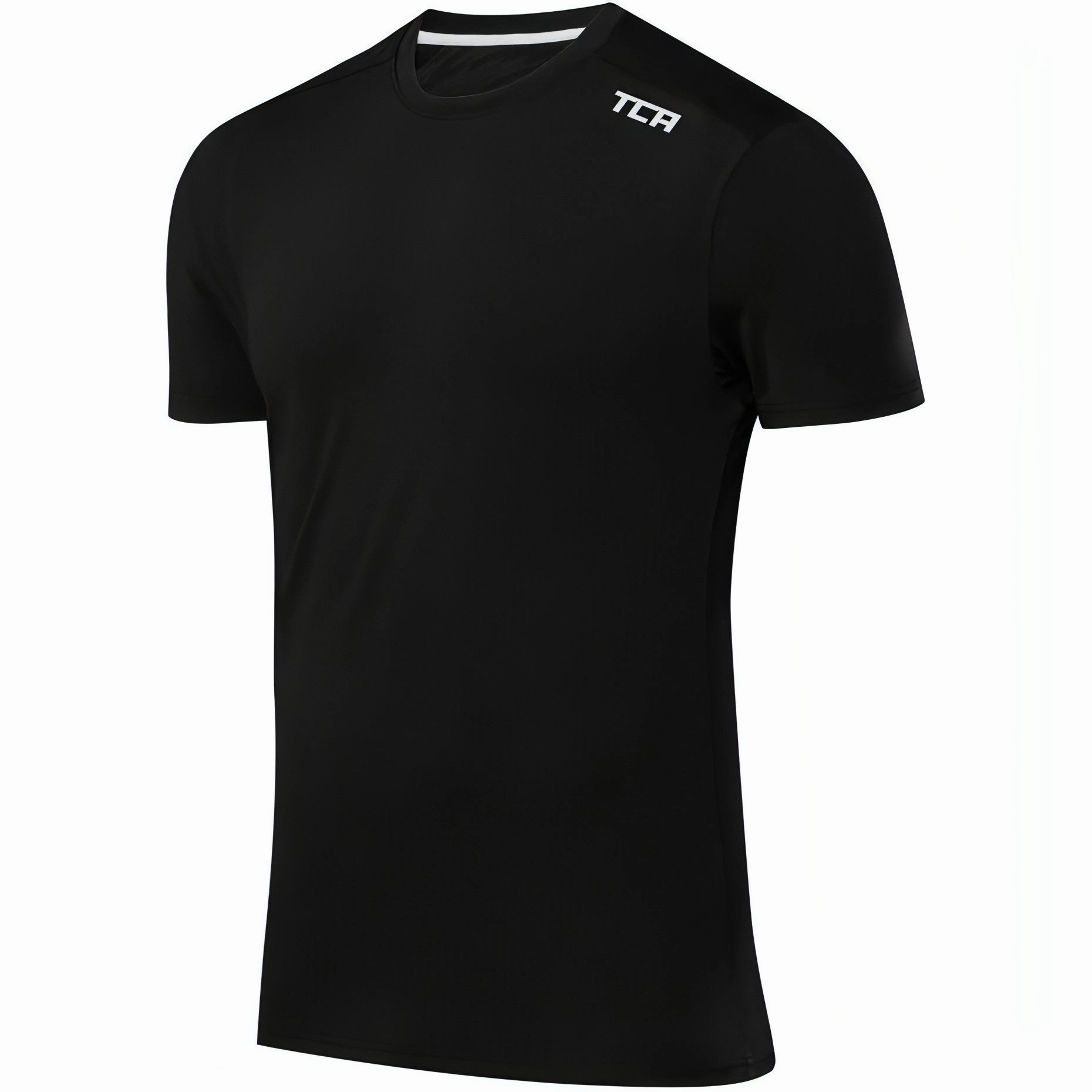 TCA Swift Short Sleeve Mens Running Top - Black Casual Flex Wear