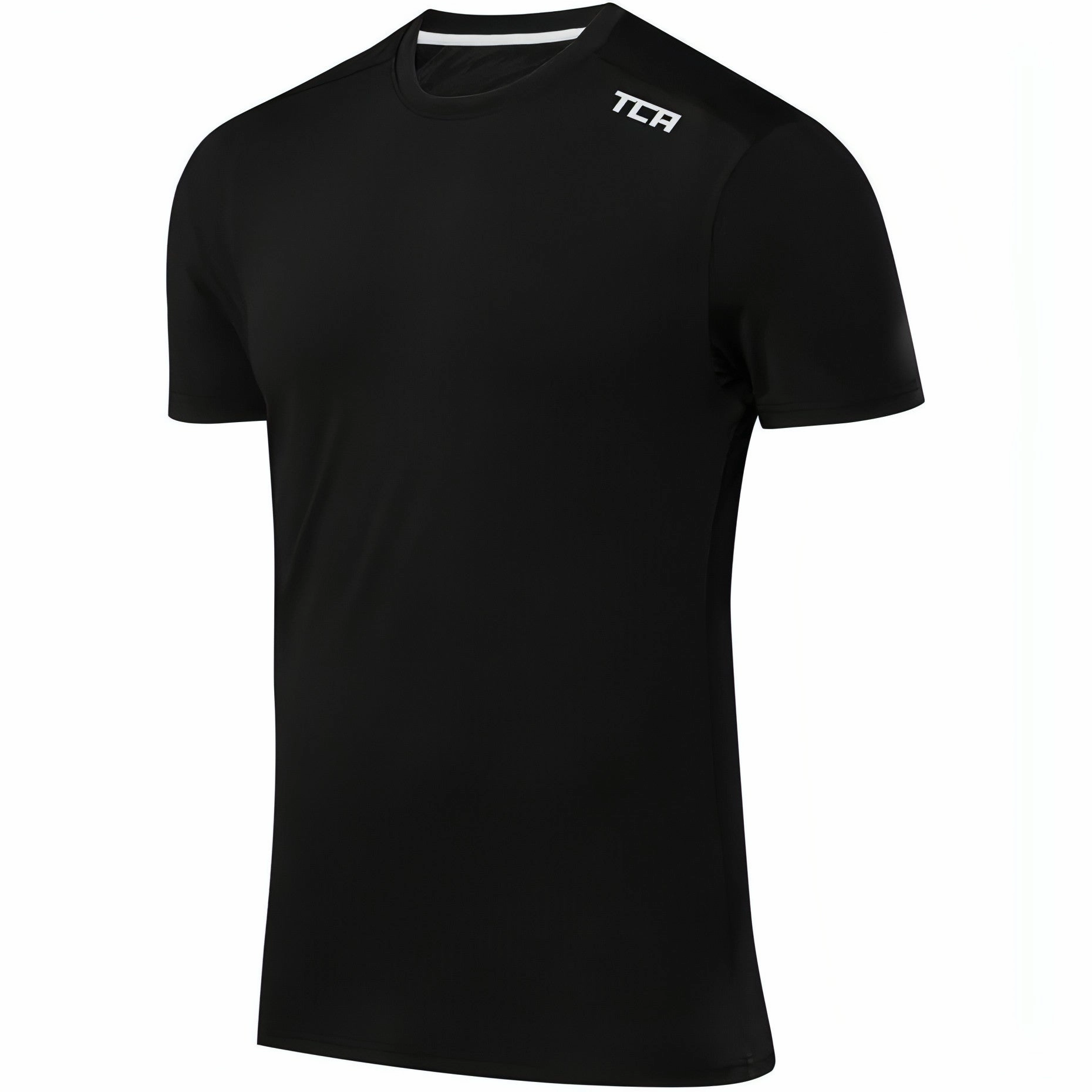 Layered Sleeve Construction TCA Swift Short Sleeve Mens Running Top - Black