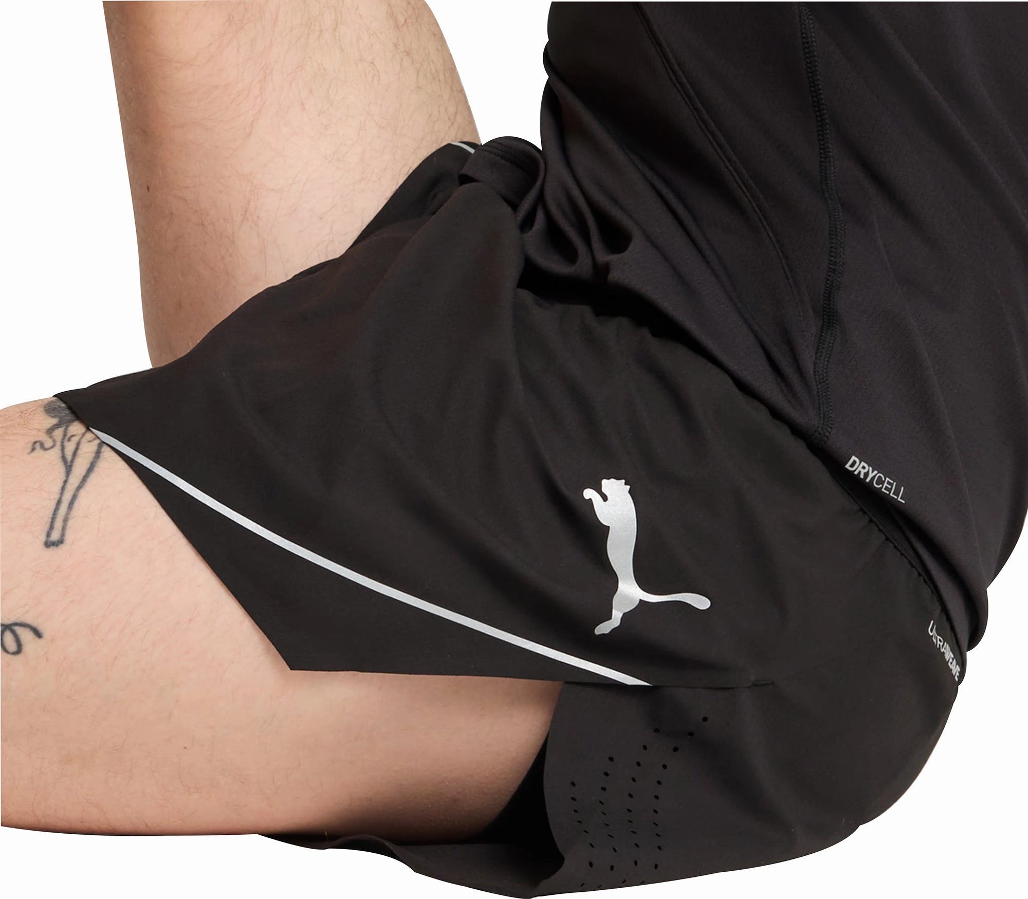 Effortless Style Puma Raceday Ultraweave 3 Inch Split Mens Running Shorts - Black