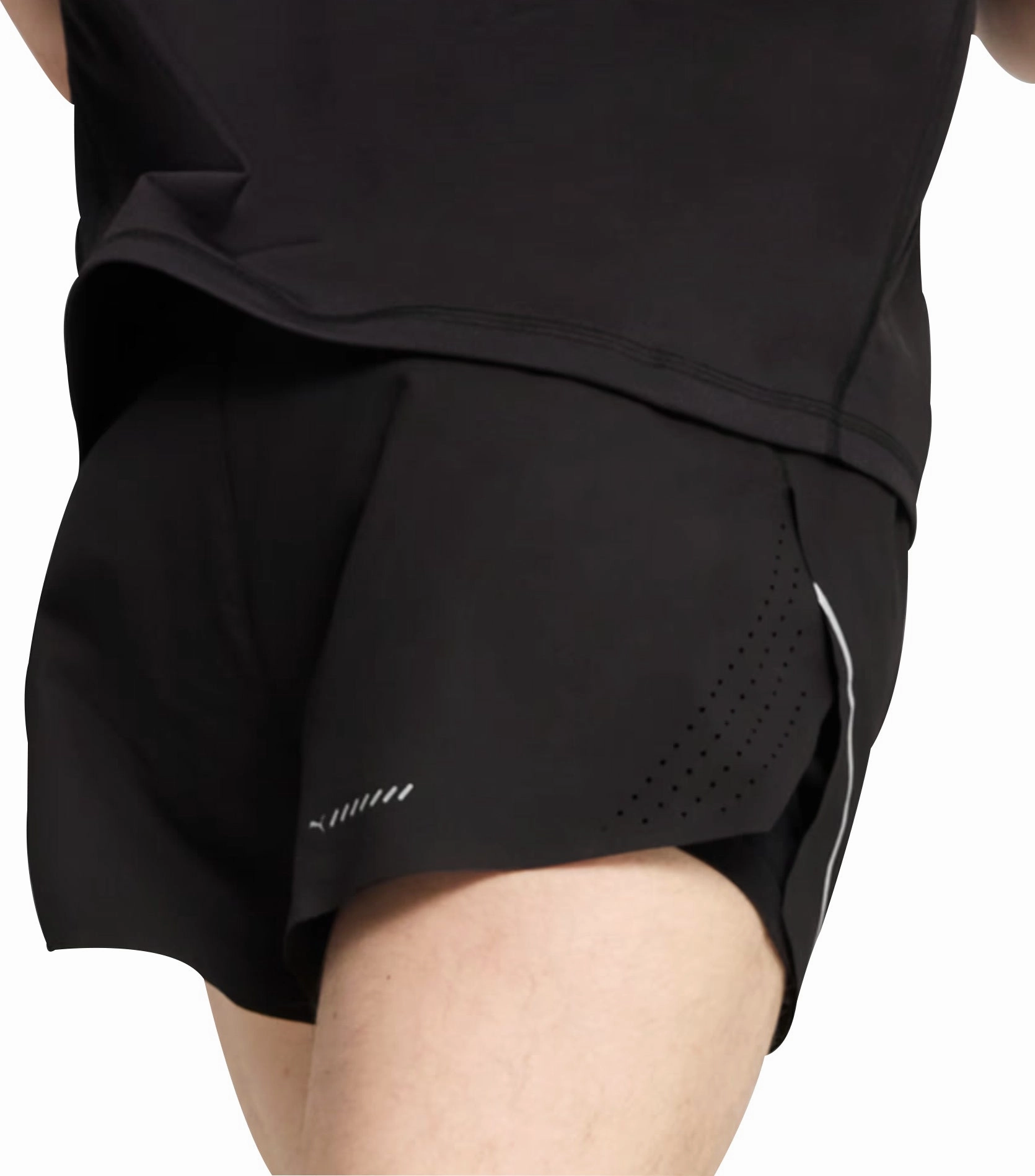 All Season Wear Puma Raceday Ultraweave 3 Inch Split Mens Running Shorts - Black
