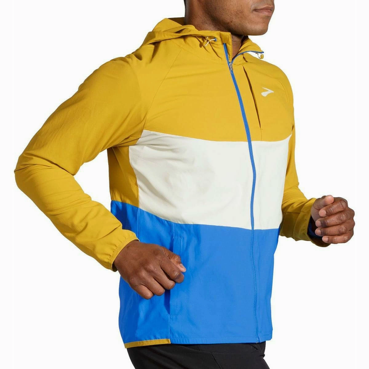 Brooks Canopy Mens Running Jacket - Yellow Loose-fit Paper