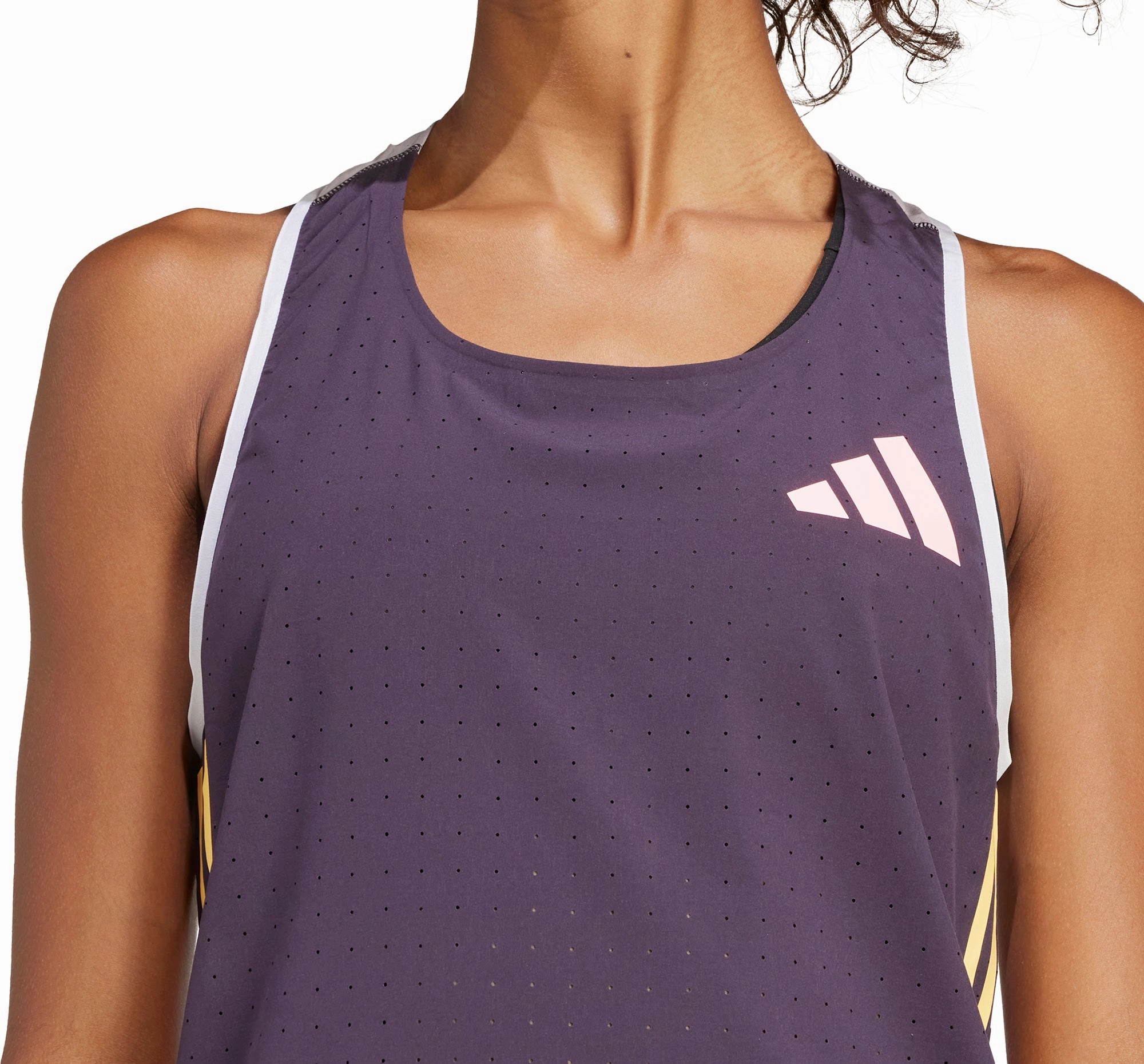 adidas Adizero Promo Womens Running Vest Tank Top - Purple Padded Shoulders