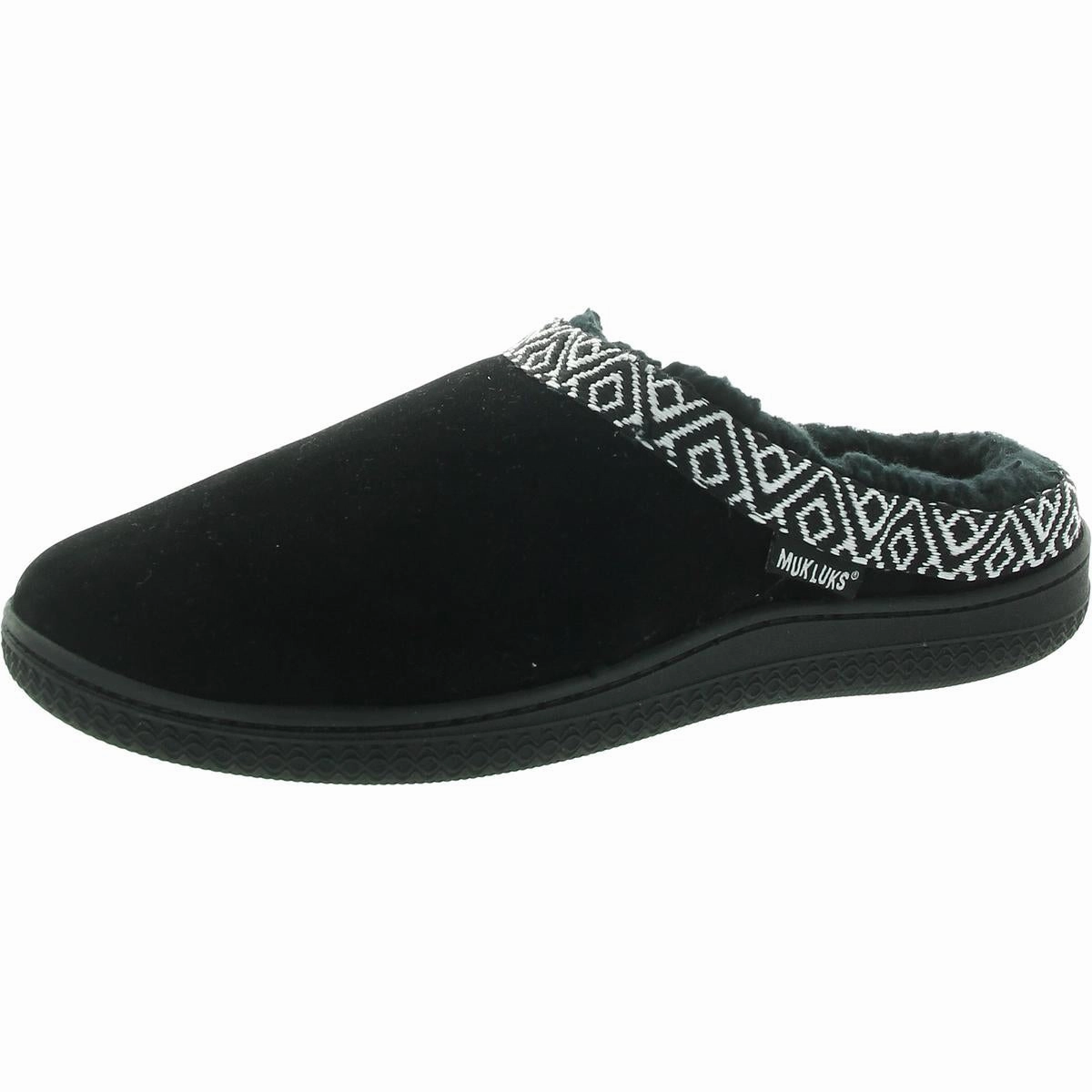 Womens Faux Fur Lined Faux Suede Slide Slippers Comfort Walk