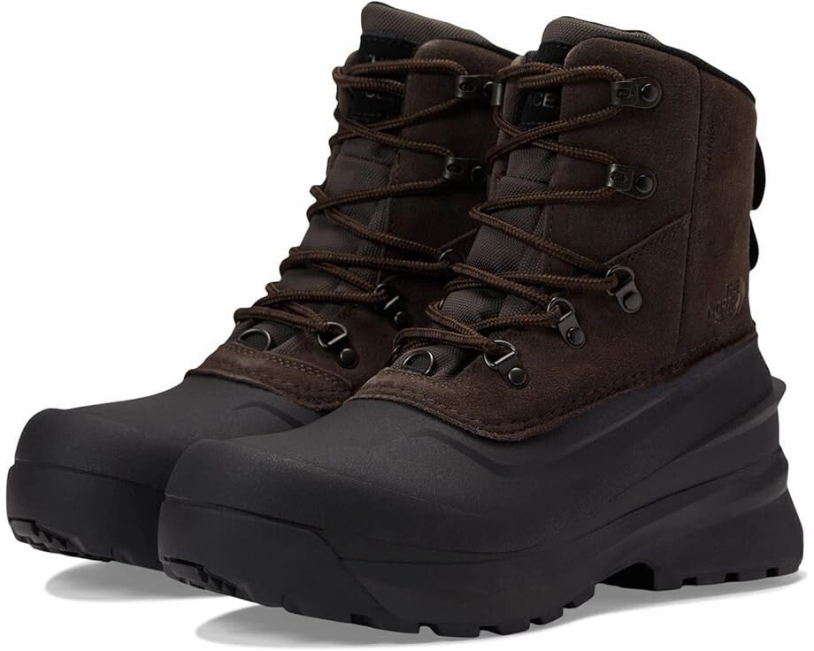 The North Face Chilkat V Lace Boot Mens  Brown Leather Waterproof ZOGG599 Grippy Outsole Rainy Day Commuter Neutral Colors