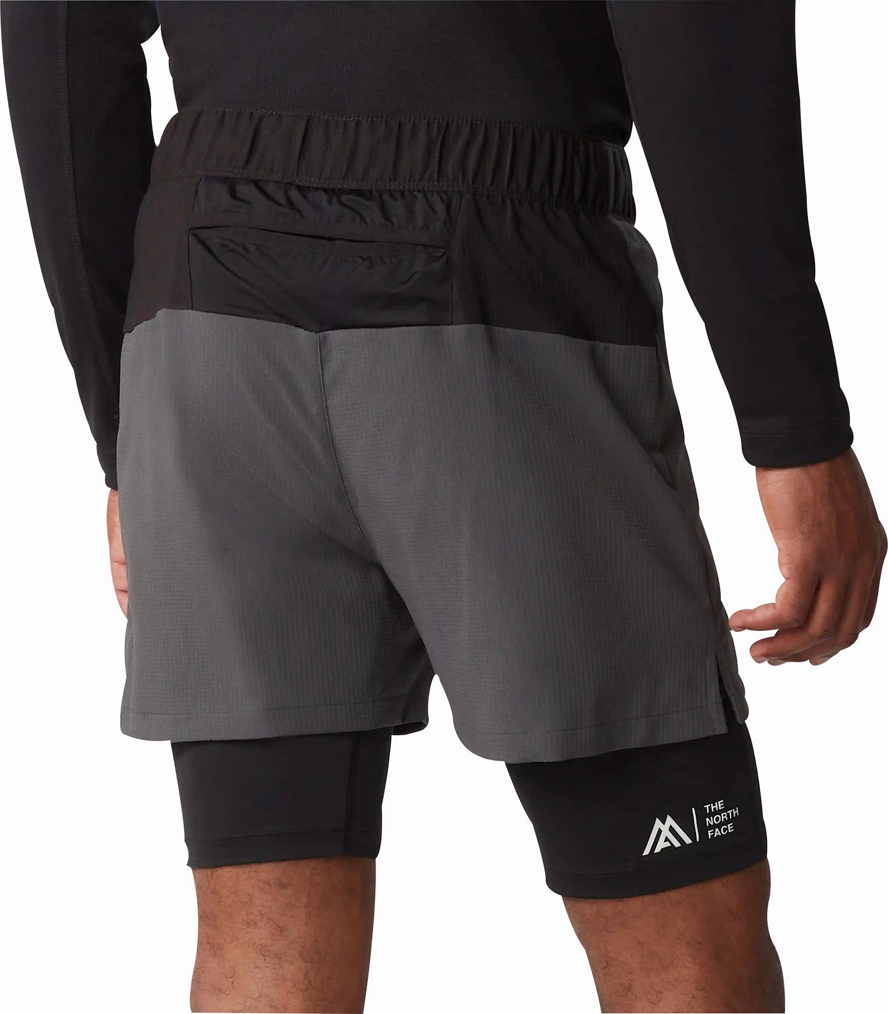 Recycled Polyester Blend shrink-resistant The North Face Lab Dual 2 In 1 Mens Running Shorts - Grey