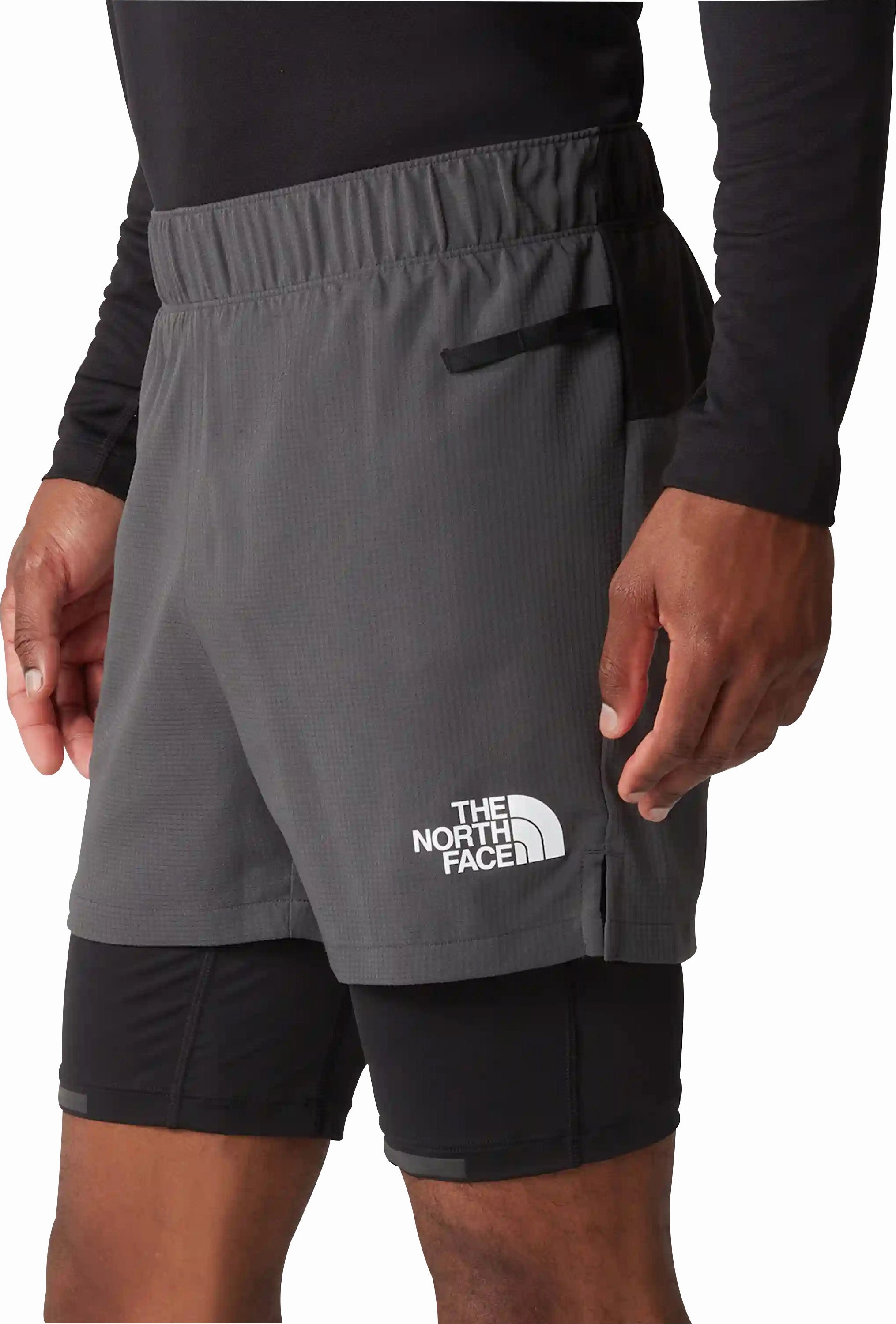 The North Face Lab Dual 2 In 1 Mens Running Shorts - Grey Quick Release Fastener