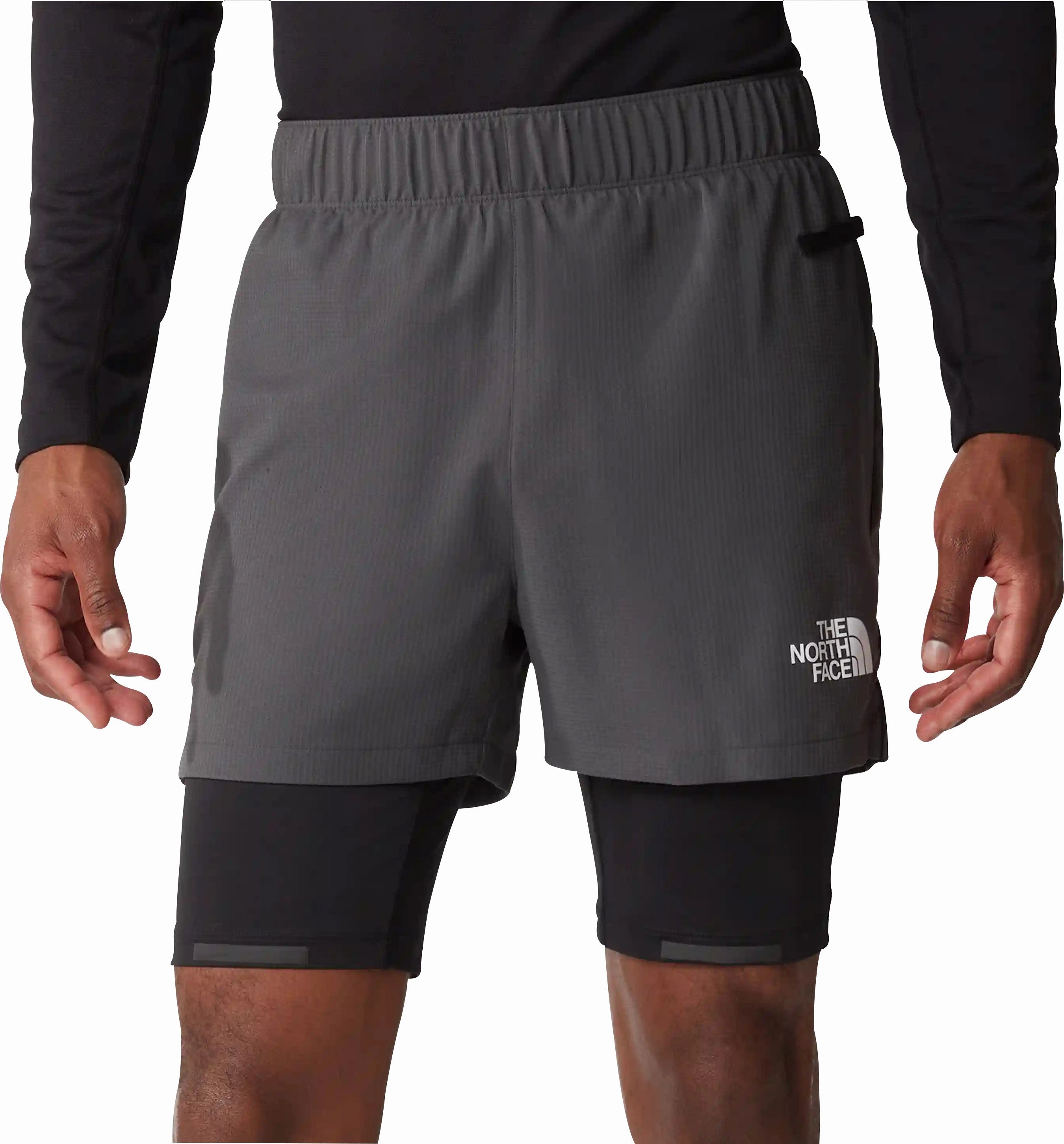 The North Face Lab Dual 2 In 1 Mens Running Shorts - Grey Anorak Style Choice